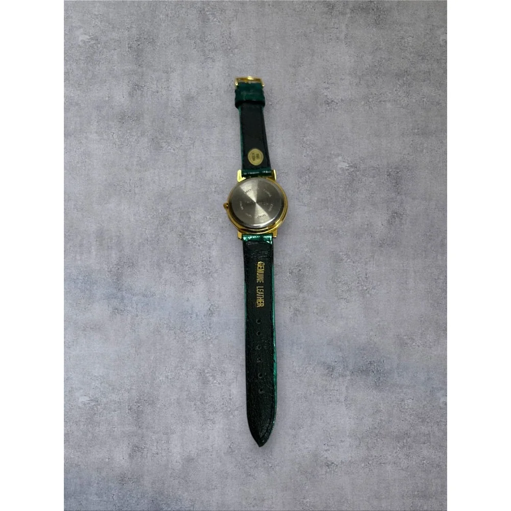 Kitch Fun Christmas Tree Watch Green Gold Vintage Rotating Hand